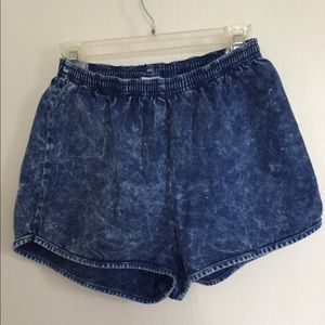 American Apparel washed out denim shorts